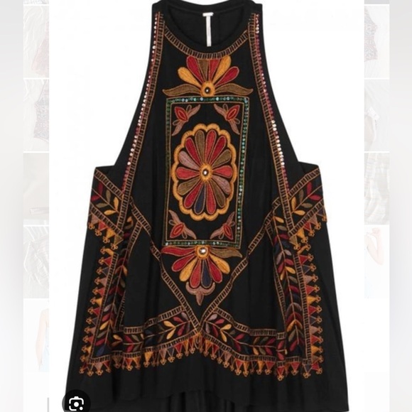 Free People Tops - Free People Isabella Embroidered Jersey Tank SMALL